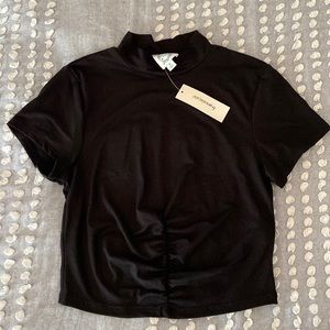 NWT Black Body Con Top